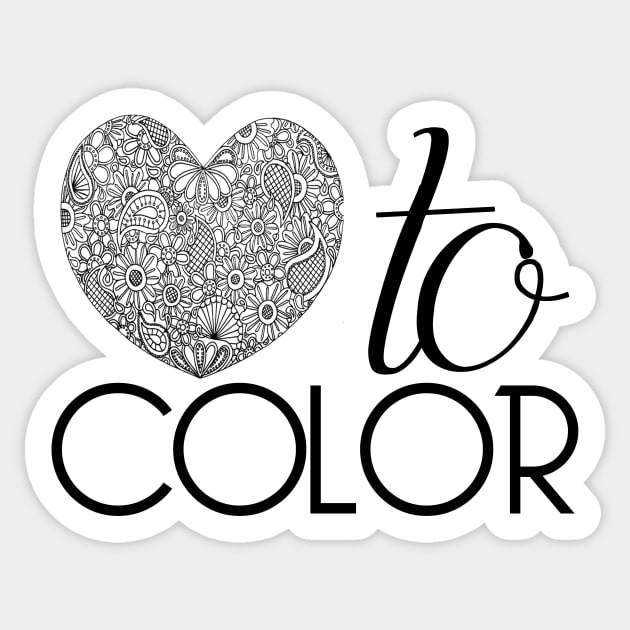 Love to Color Sticker by yaney85